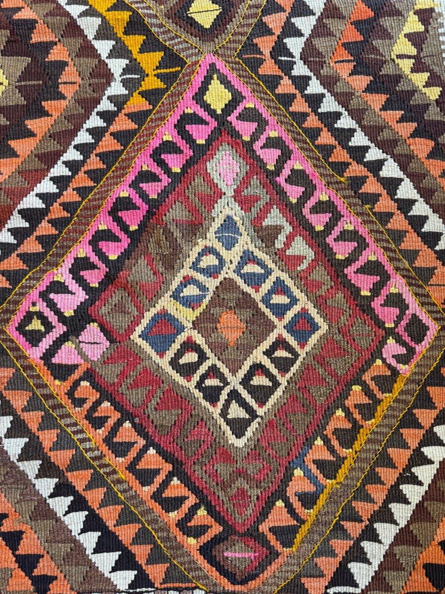 Turkish Kars Kilim Rug | 3' 11" x 10' 6"