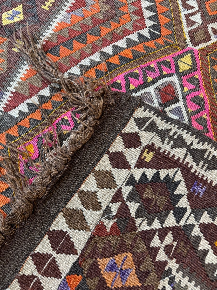 Turkish Kars Kilim Rug | 3' 11" x 10' 6"