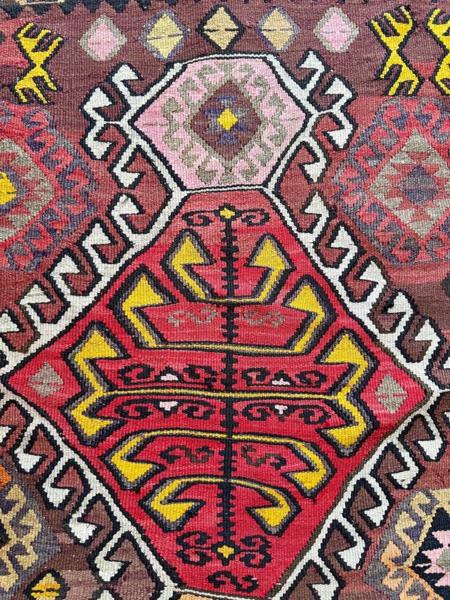 Turkish Kars Kilim Runner Rug | 3' 11" x 8' 10"