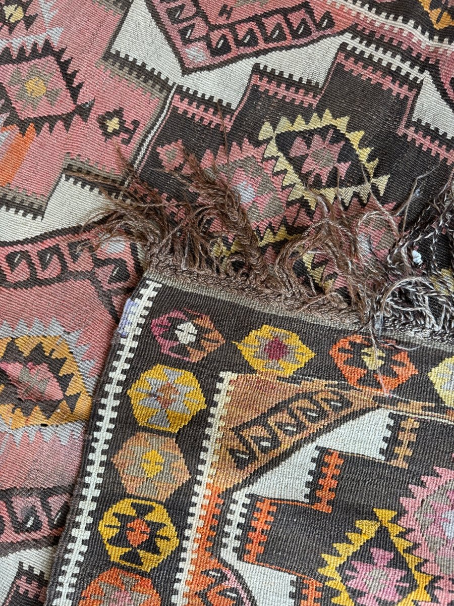 Turkish Kars Kilim Runner Rug | 4' 2" x 11' 6"
